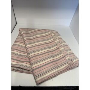 VTG Pink Grey Ticking Striped Fabric 2 Yds + 50" W Stretch Cotton Blend Apparel